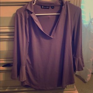 3/4 sleeve purple blouse
